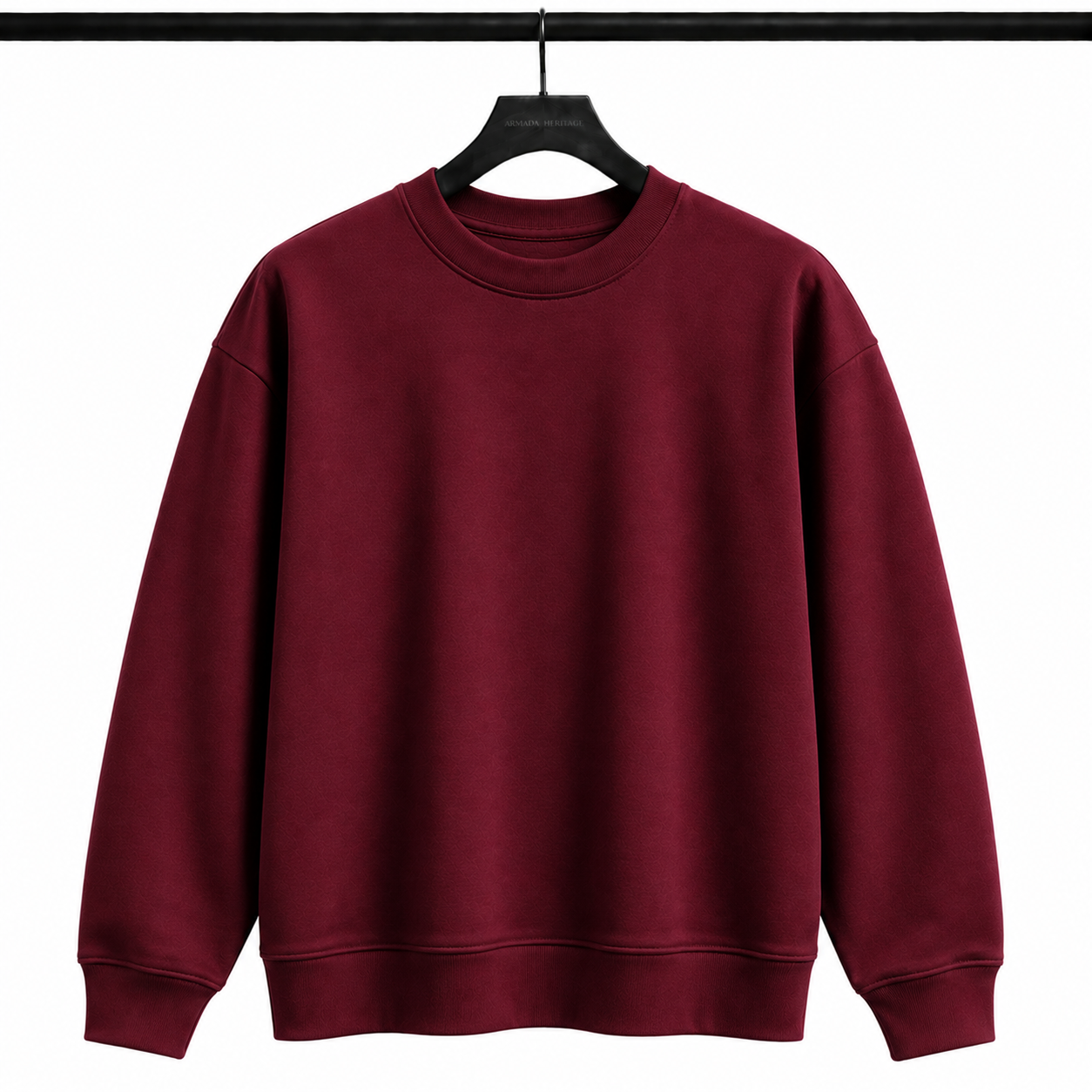 0 Yaka Sweatshirt - Şarap Kırmızısı