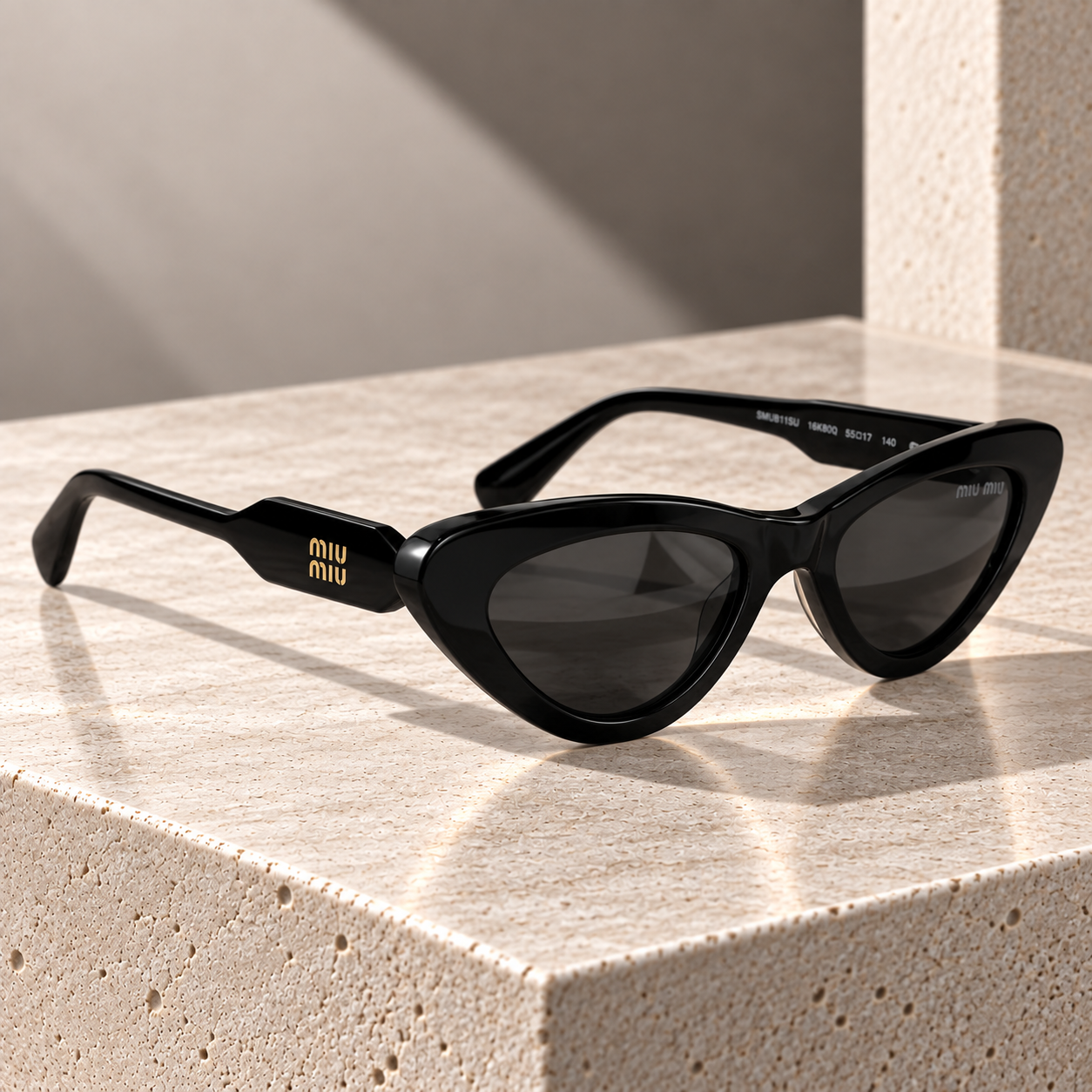 Miu Miu SMU B11U Sunglasses | Black / Dark Grey